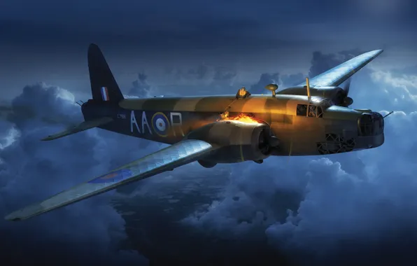 UK, Raf, Adam Tooby, Vickers Wellington Mk.IA, Long - range bomber