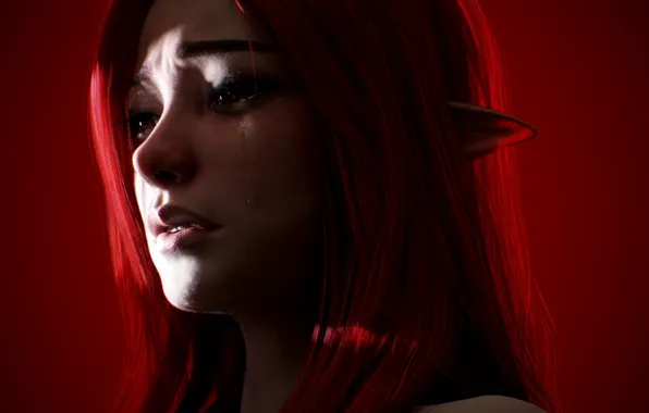 Girl, elf, crying