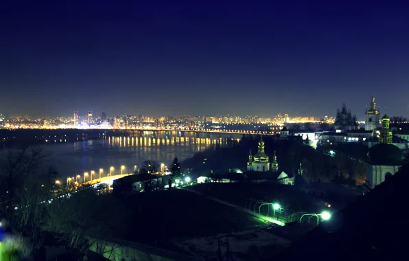 Night, the city, Dnepr, Kiev
