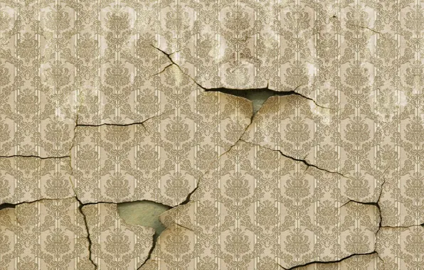 Cracked, wall, Wallpaper