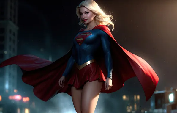 Picture art, supergirl, superheroes, vigilance