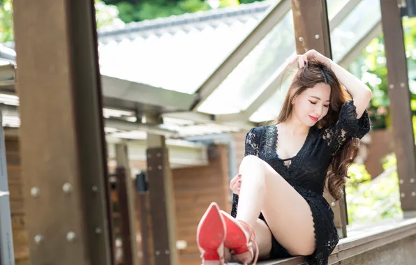 Picture girl, pose, background