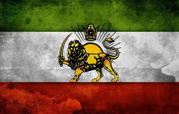Sun, Lion, Flag, Iran, Flag Of iran