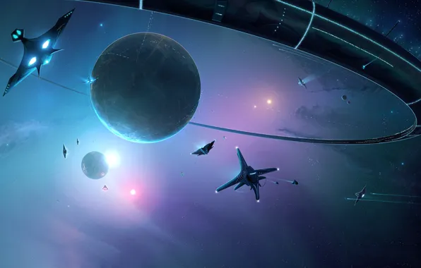 Station, Planet, Space, Planet, Star, Art, Space, Art
