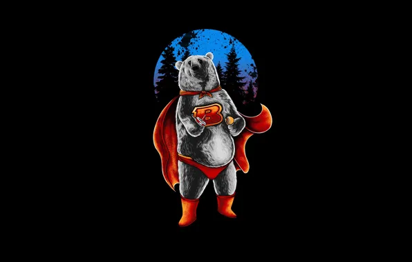 Color, Minimalism, Style, Costume, Bear, Background, Art, Art