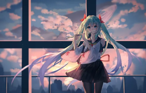 Sunset, Hatsune Miku, Vocaloid, Vocaloid, Hatsune Miku