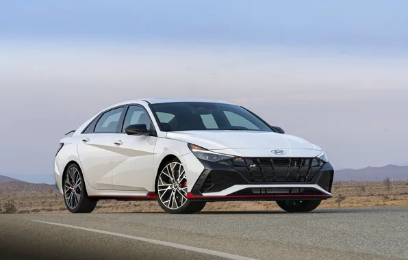 Road, the sky, Hyundai, Elantra, 2022, Hyundai Elantra