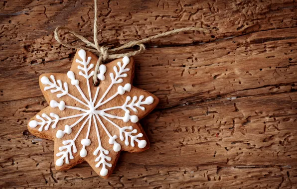 Picture New Year, cookies, Christmas, bow, Christmas, snowflake, cakes, New Year
