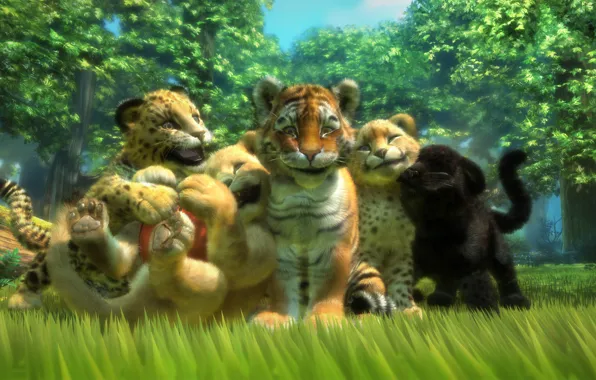 Tiger, animals, the game, predators, Leo, Panther, art, leopard