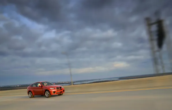 Picture The sky, Auto, BMW, Orange, Jeep, In Motion
