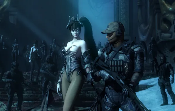 Castle, art, shotgun, special forces, succubus
