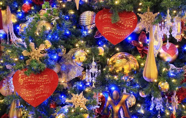 Decoration, tree, garland, Christmas