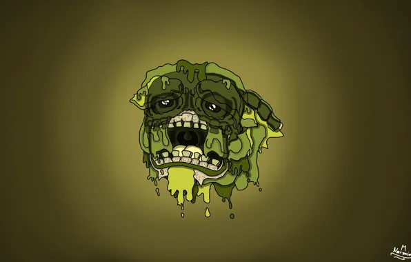 Skull, Green, Paint, Mucus, Palette, Flows, Sad, Narsaid'Work