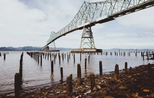 Bridge, shore, United States, Oregon, Astoria