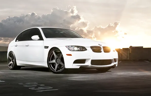 Picture clouds, light, BMW