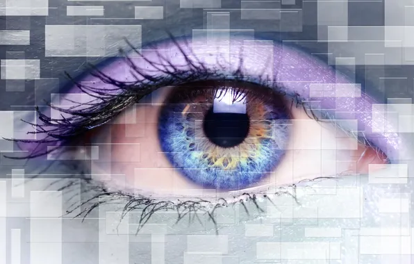 Picture abstract, desktop, glass, eyes, purple, imagination, creation, illusion