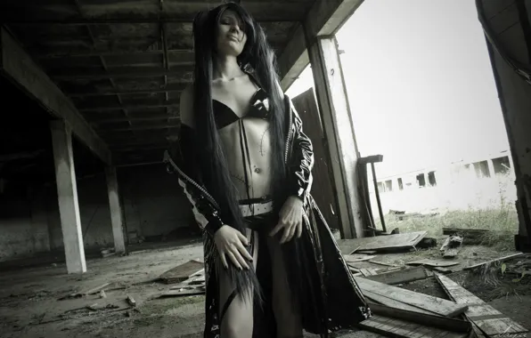 Cosplay, brunette, scar