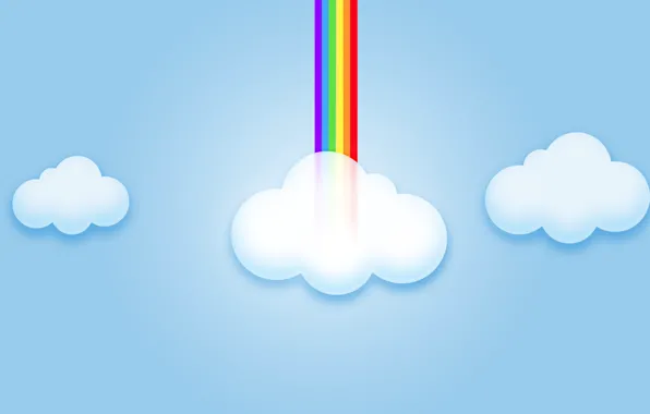 Picture the sky, clouds, rainbow, computer graphics