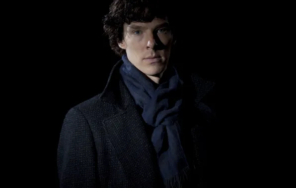 Picture Sherlock Holmes, black background, Benedict Cumberbatch, Sherlock, Sherlock, Sherlock BBC, Sherlock (TV series)
