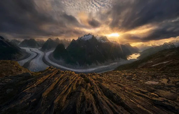 Picture clouds, alaska, mountain, glaciers