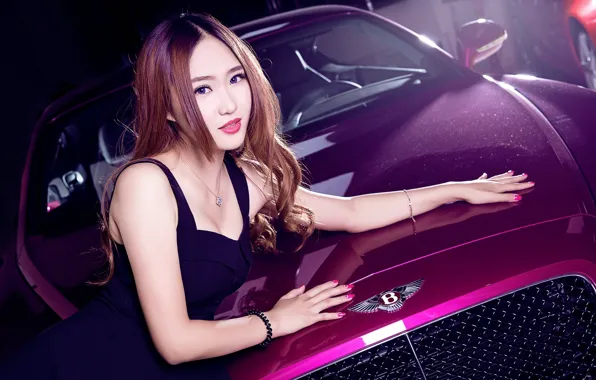 Look, Bentley, Girls, Asian, beautiful girl, malinay auto
