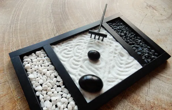Фон background, HD wallpapers, decoration, widescreen, fullscree, ASMR, rock garden table, japanese rock garden