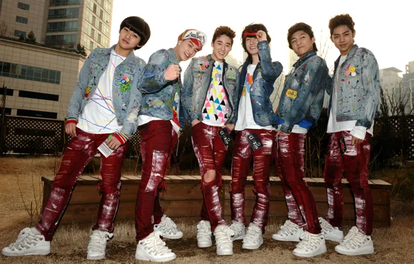 Jeans, group, sneakers, k-pop, U-Kiss