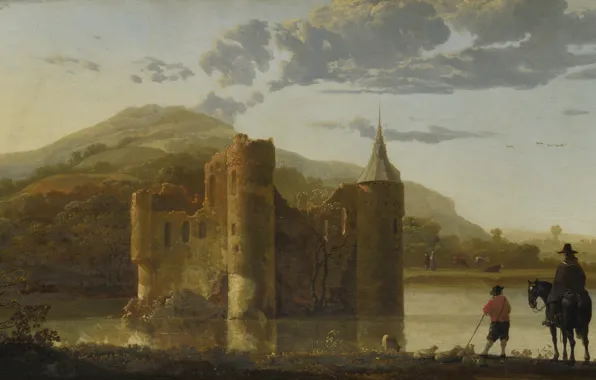 Picture landscape, picture, The Albert Cuyp, Aelbert Cuyp, Castle Ubbergen