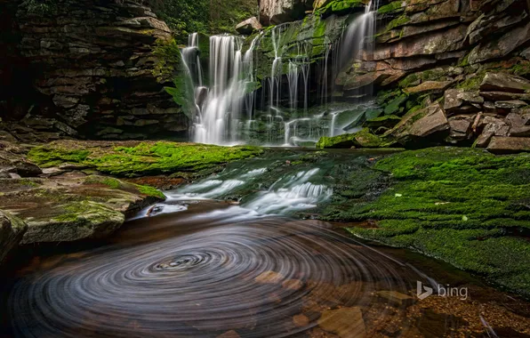 Picture water, rock, stream, USA, West Virginia, Blackwater Falls State Park, the waterfall was Elakala