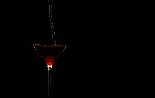 Picture glass, liquid, drink, black background