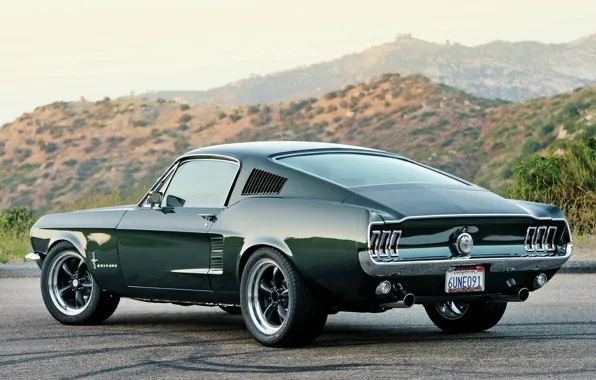 Mustang, Ford, Road, Desert, Hills, 1967, Fastback