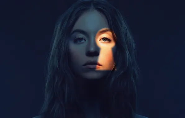 Picture poster, light, in the dark, keyhole, Maid, The Housemaid, girl, Sydney Sweeney