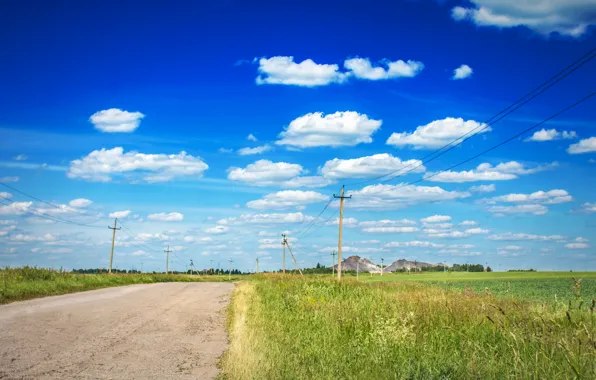 Road, the sky, nature