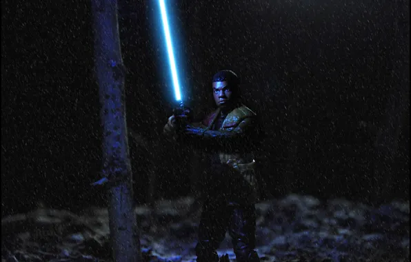 Forest, toys, Star Wars, battle, Blizzard, Lightsaber, Finn Galfridian