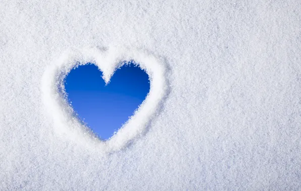 Winter, snow, heart, heart, winter, snow