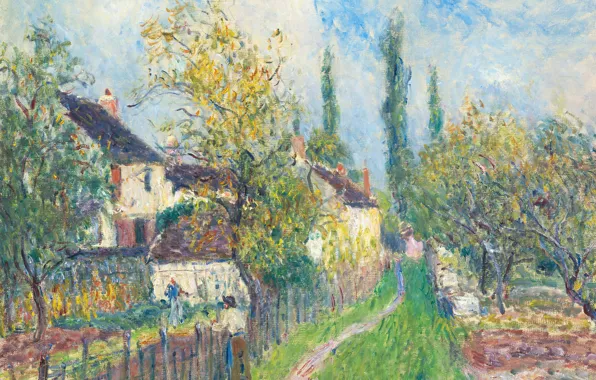 Landscape, picture, Alfred Sisley, Alfred Sisley, Track Europe