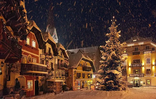 Home, Austria, Snow, Snow, Austria, Houses, Winter city, Winter city