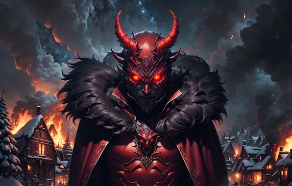 Fire, smoke, monster, the demon