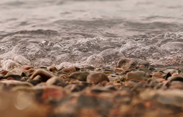 Bubbles, bokeh, stones, effervescence