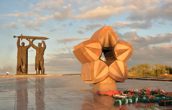 Memory, war, monument, eternal flame, the city of Magnitogorsk, the rear of the front