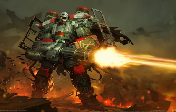 Picture weapons, fire, mechanism, robot, cartridges, game wallpapers, AirMech Arena