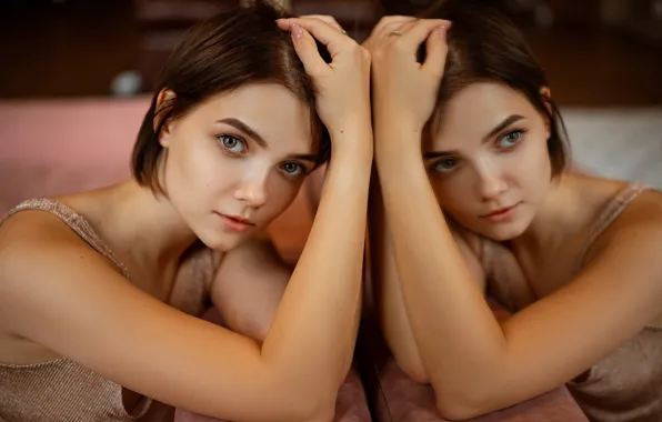 Girl, reflection, Andrey Zhukov, Victoria Sokolova, Victoria Sokolova