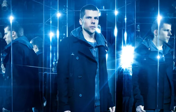 Picture reflection, blue, mirror, coat, Jesse Eisenberg, Jesse Eisenberg, Now You See Me 2, The illusion …