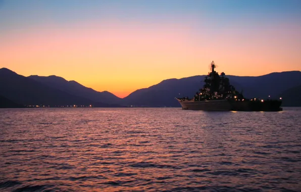 Night, cruiser, Peter The Great, RAID