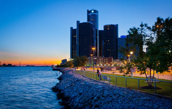 Picture city, the city, USA, Detroit, Michigan