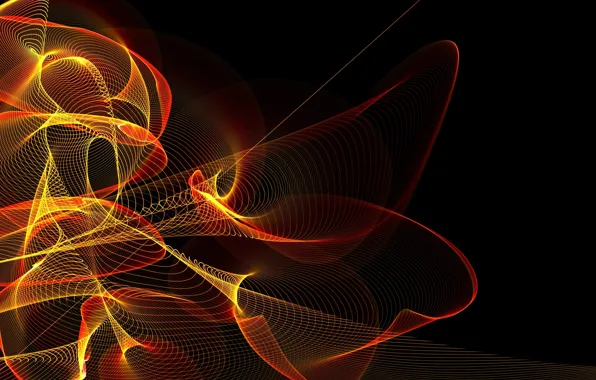 Picture wave, line, curves, weave, 4K Wired