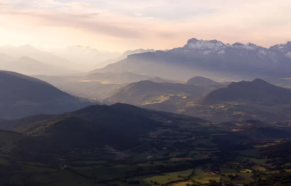 Landscape, mountains, view, height, panorama