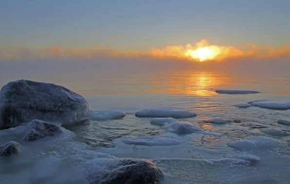 Sea, sunset, Finland, Eastern Uusimaa, Boviken