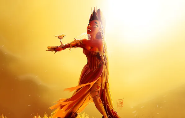 The sun, Tree, Light, Bird, Fantasy, Fear, Sun, Fiction