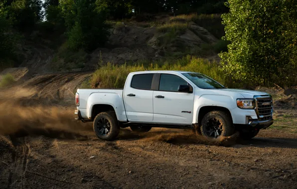 Picture side view, pickup, primer, GMC, Crew Cab, Canyon, AT4, 2020